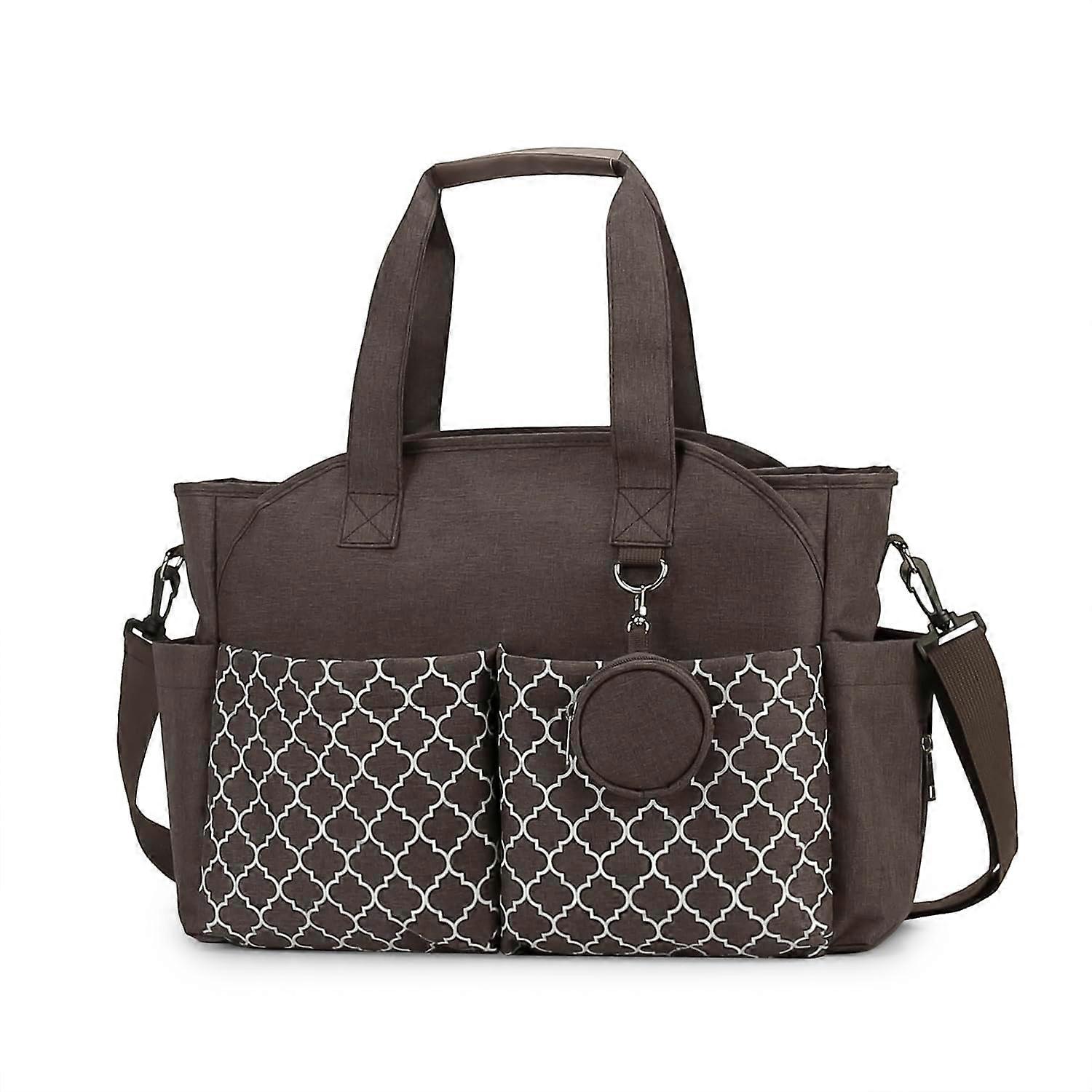 Diaper Bag With Changing Station Multi Function Adjustable Shoulder Strap Beige One Size