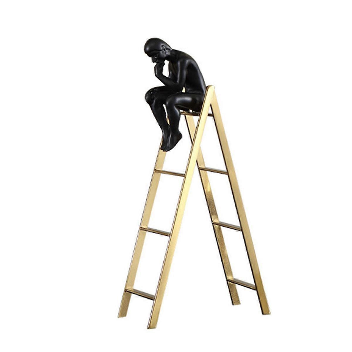 The Statue Thinking Man Statues Sitting on A Ladder Sculptures