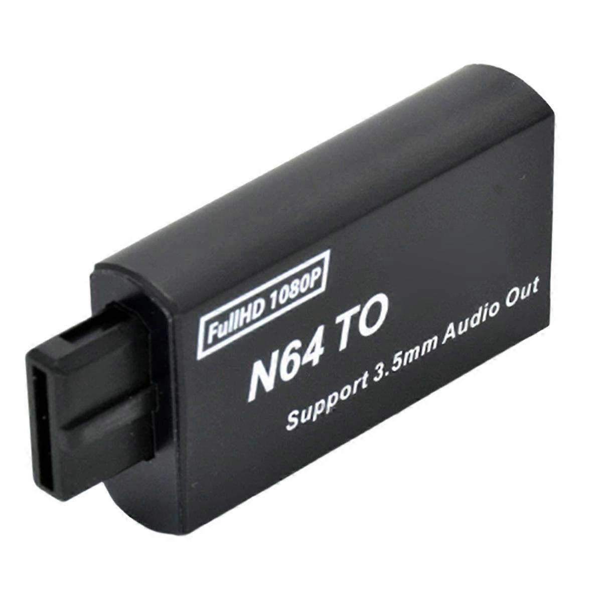 1080P N64 to -Compatible Converter Game Adapter HD Cable Adapter with 3.5mm Audio Output for 64//SN