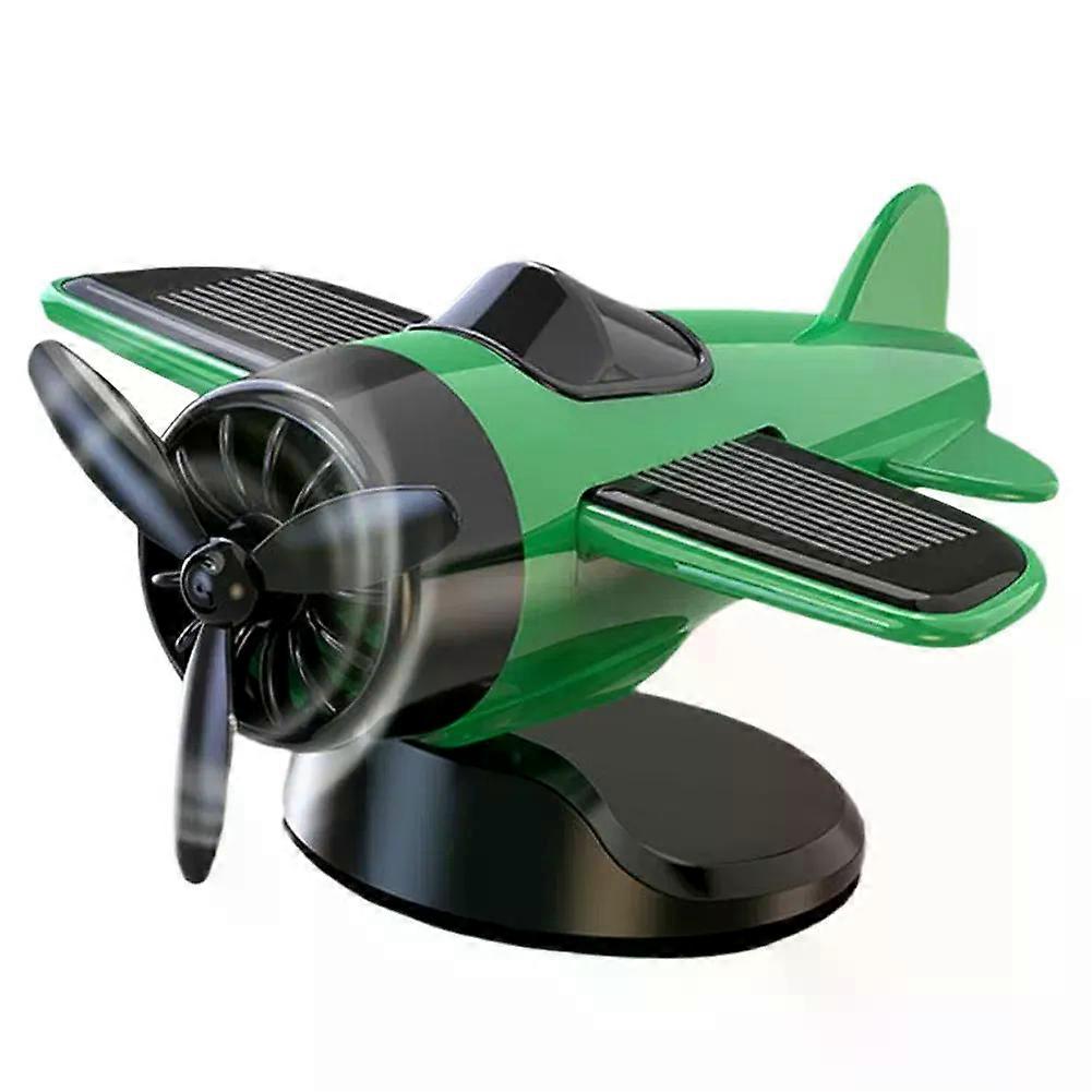 Solar Powered Dashboard Ornament Plastic Small Airplane Drift Motion Activated Rotating Airplane Ornament for Car Ornaments