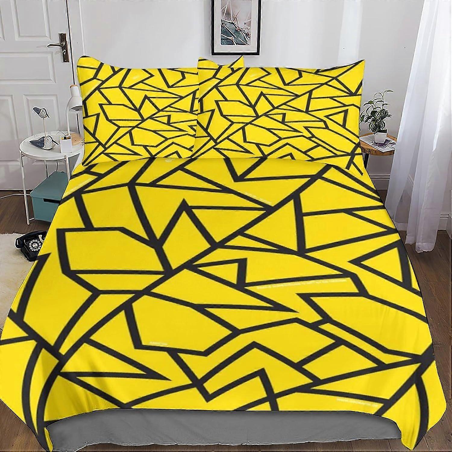 a410 Geometric Patterns Bedding Set 3 Piece Artistic Innovations Printed Microfibre Zip Duvet Cover j410