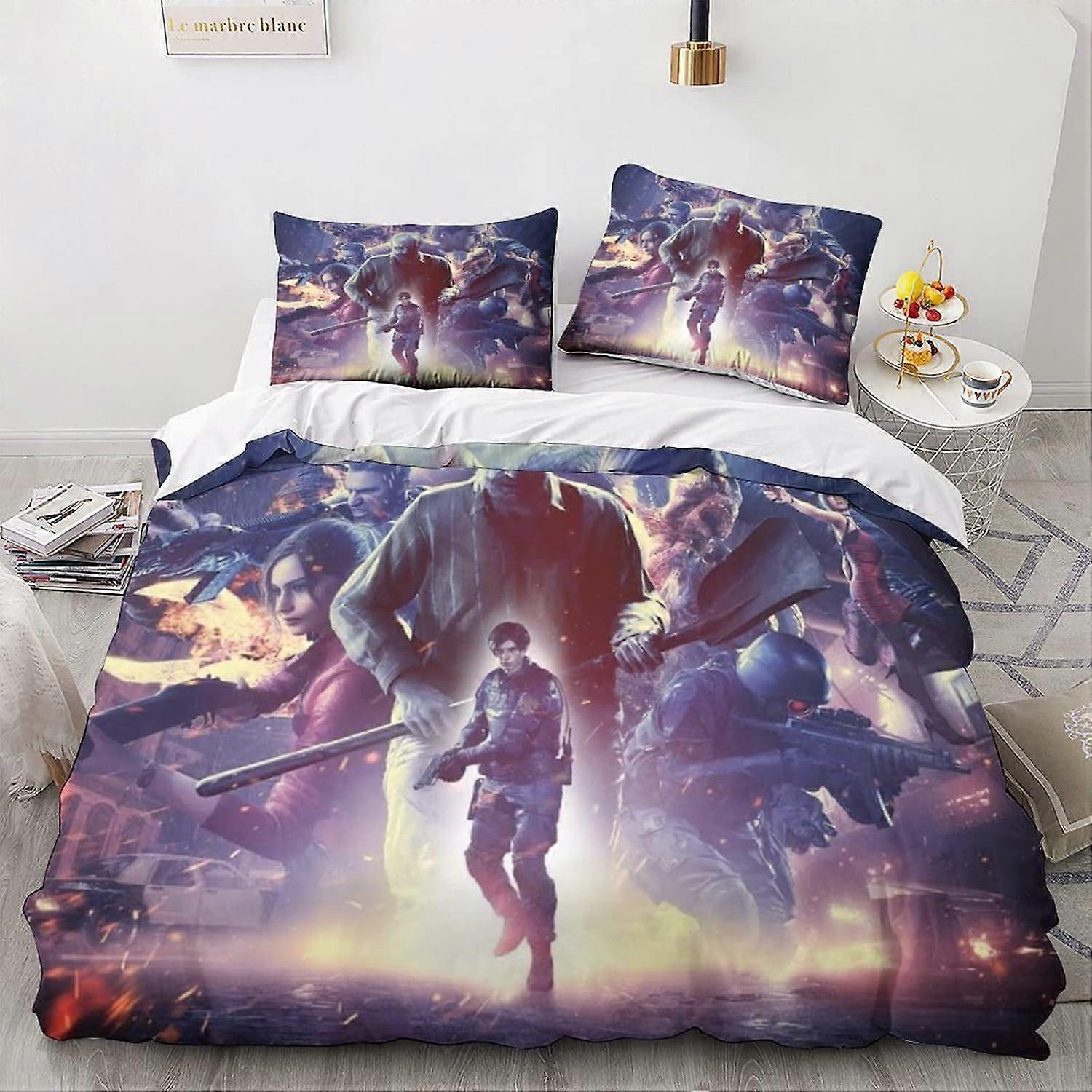 AM534 Guardians of The Galaxy Bedding Set,3D Duvet Cover with Pillowcases, for Soft Microfiber Quilt Cover with Zipper Closure 3 Piece Set Double200x2