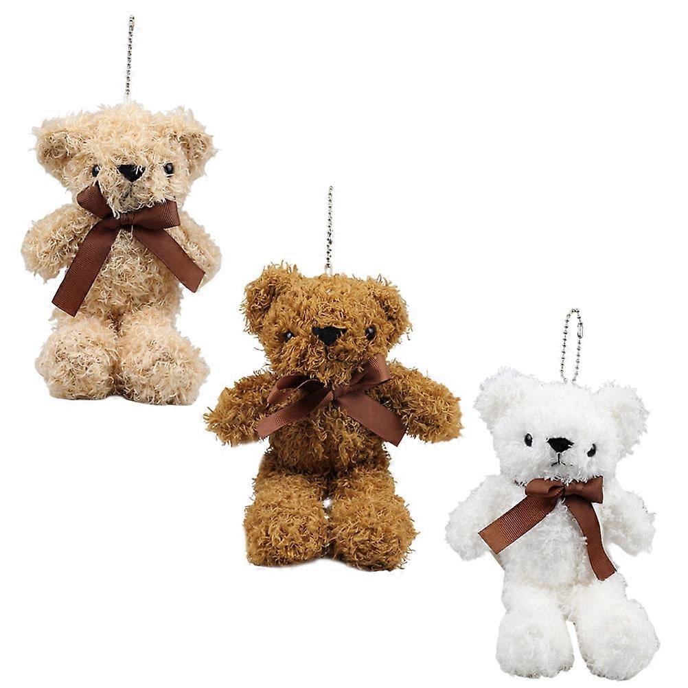 Bear Keychain Plush Bear Pendant Backpack Accessories Hanging 6Pcs