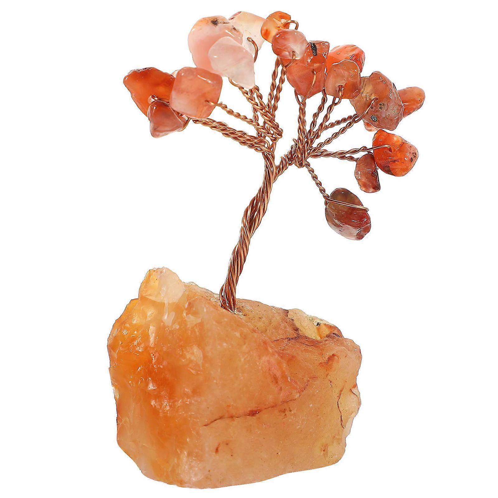 2Pcs Crystal Tree Ornament for Decorating Red Crystal Money Tree Craft