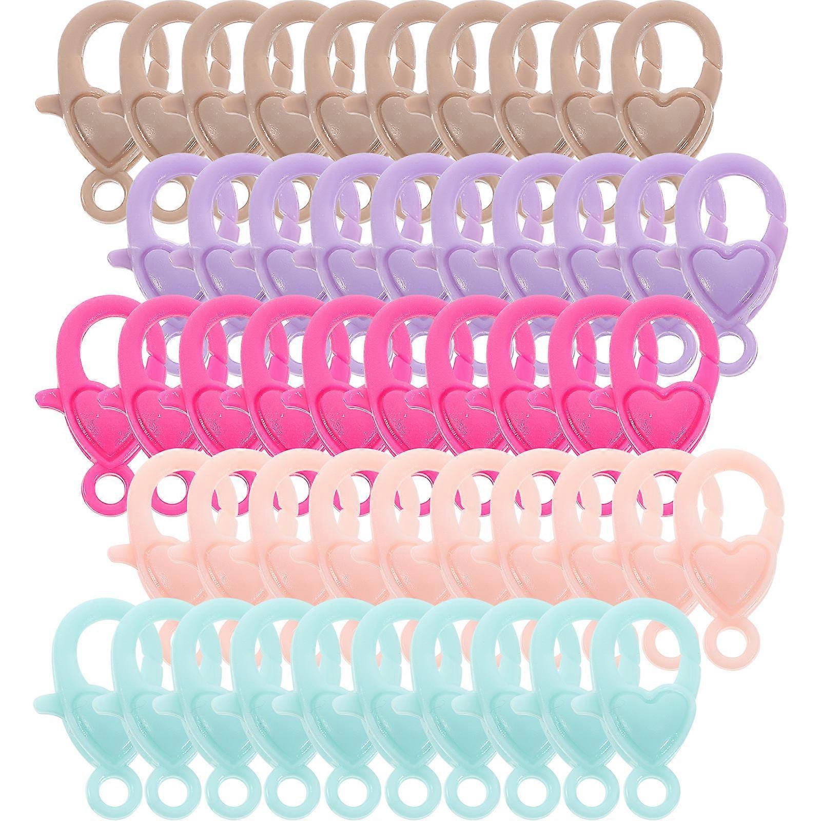 Lobster Clasps for Necklace Making Heart Design 250Pcs Assorted Colors