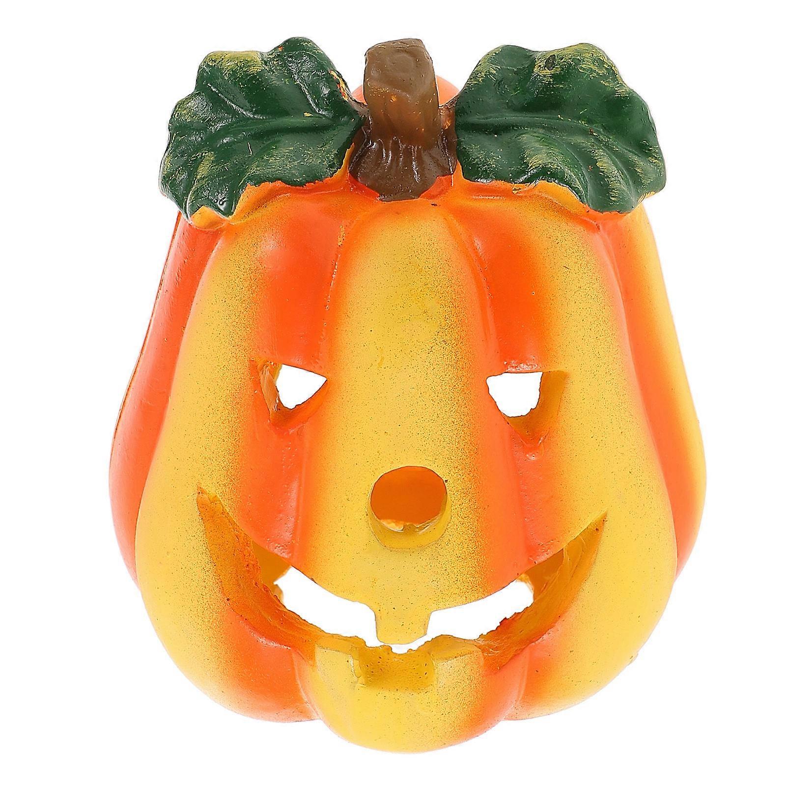 Resin Pumpkin Shape Reptile Cave Orange Color for 4Pcs Hideouts