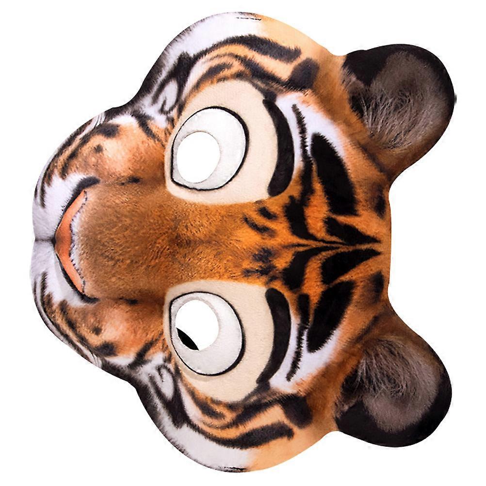 Tiger Half Face Mask for Animal Cosplay with Adjustable Strap 3Pcs