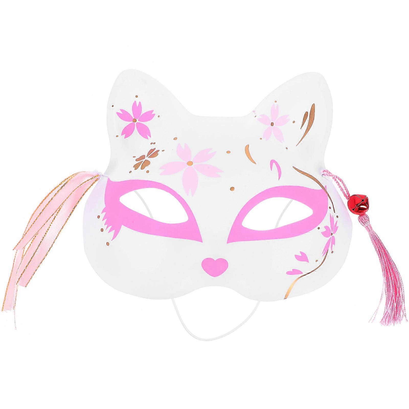 Pink Decorative Mask for Party Performance 2Pcs Half Face Cat Mask