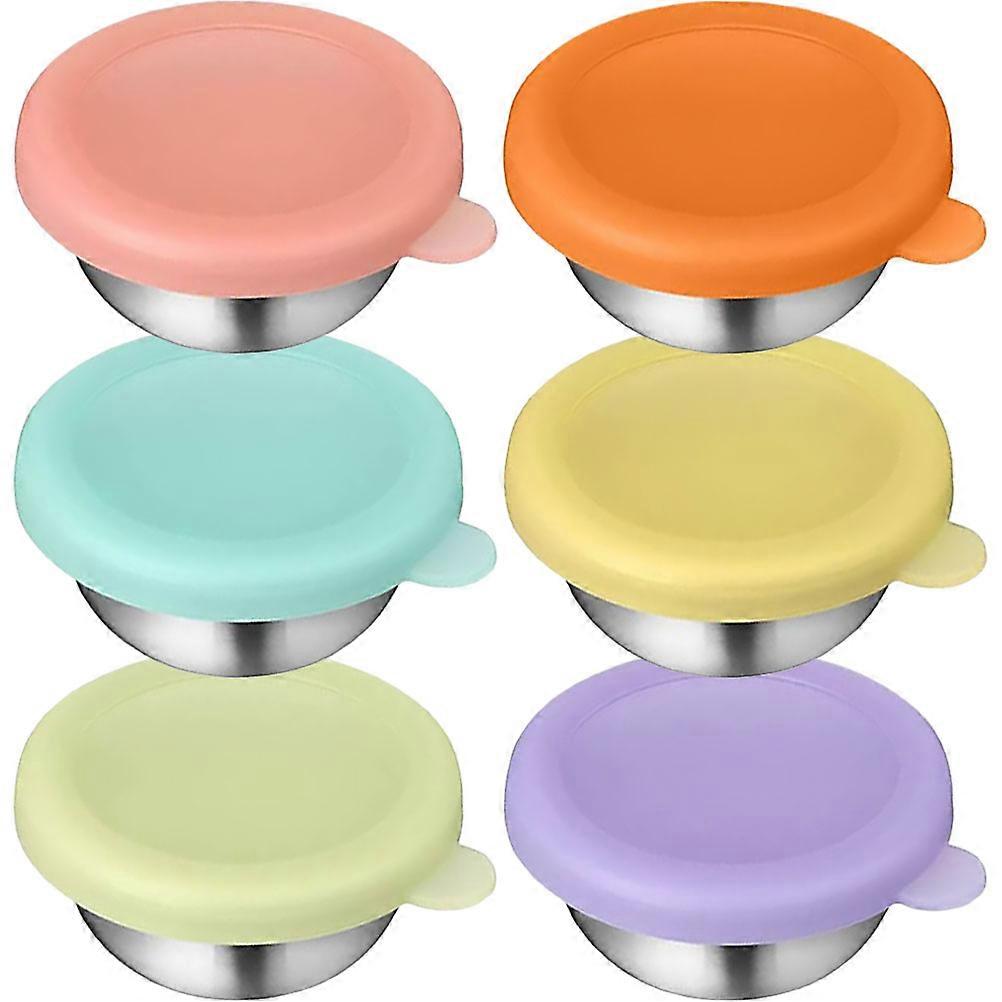 Condiment Containers Stainless Steel For Picnic Indoor Barbecue Assorted Color Square Leak-Proof 30 Pcs