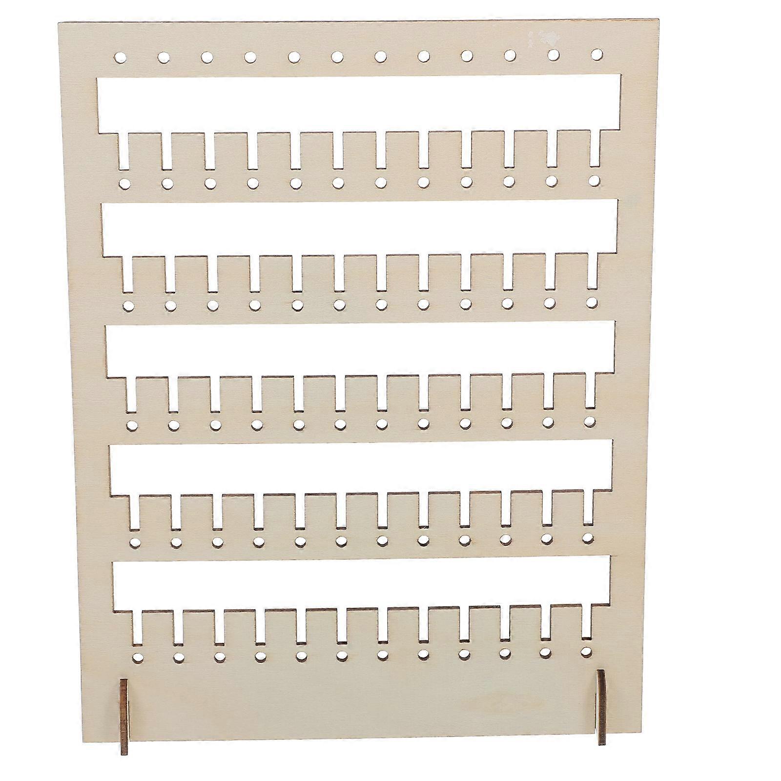 Pegboard Accessories Display Rack 5Pcs Khaki Elegant Wooden Design For Exhibition Necklace Stand Display