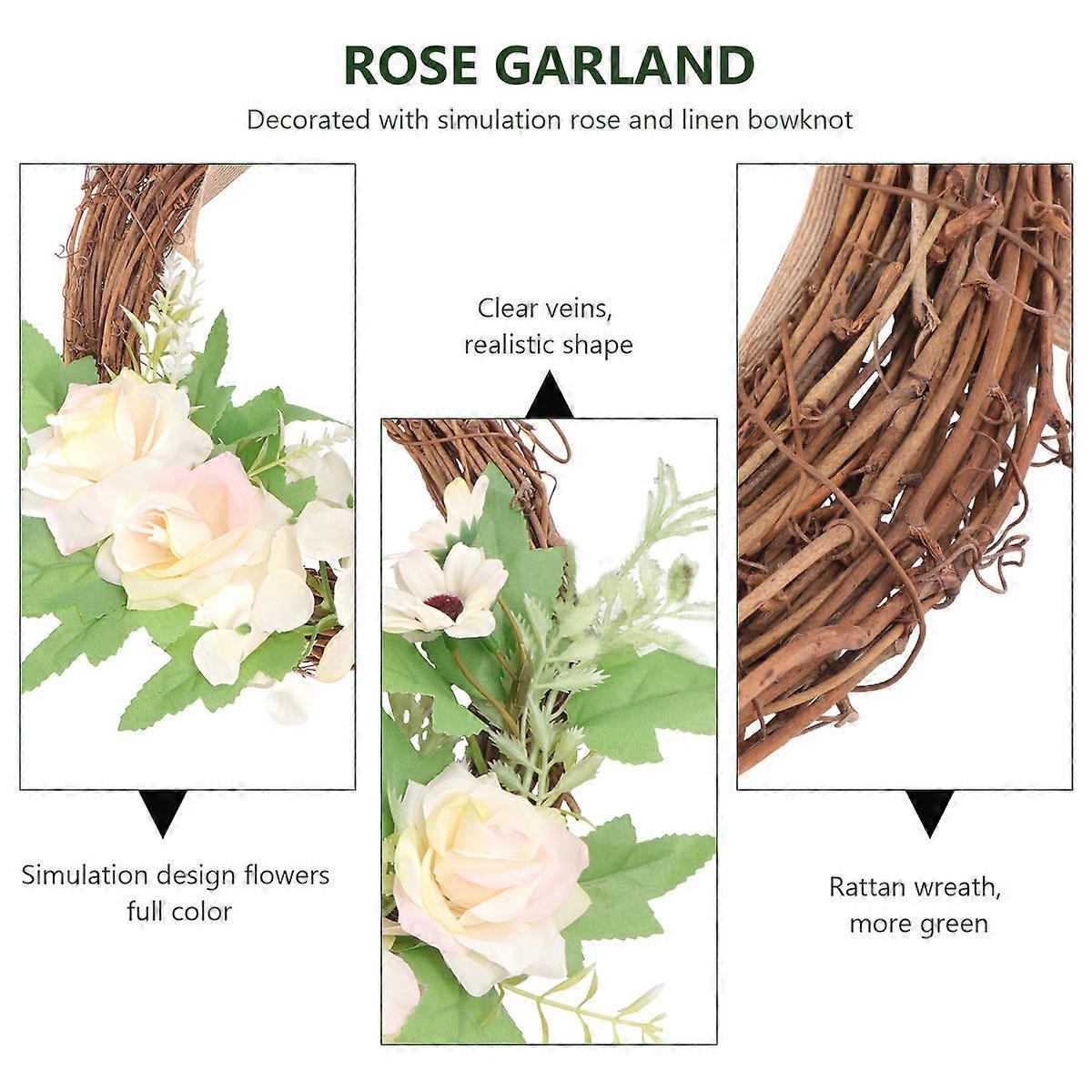 Decorative Artificial Garland 11.8×11.8×2.8in Khaki Pendant For Families And Friends Gift 1PC