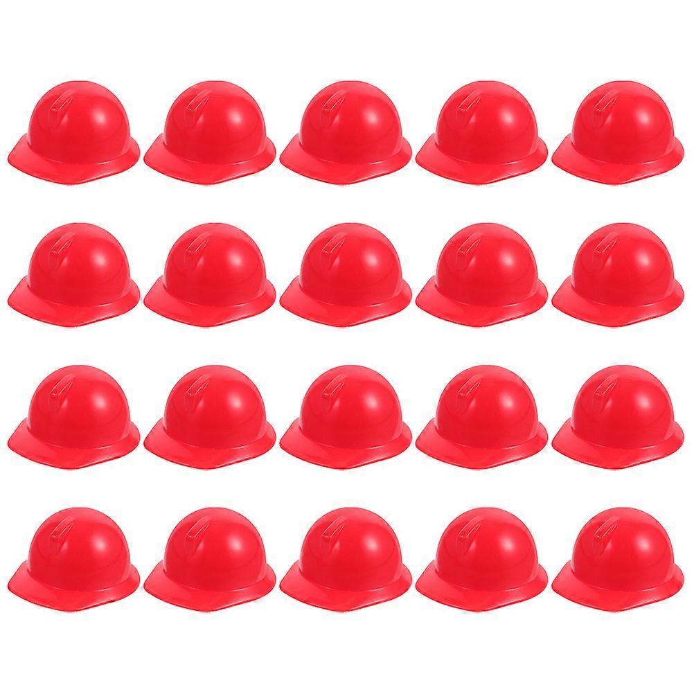 Miniature Dolls Construction Hat Hard Hats for Dolls Use 80Pcs Red ABS