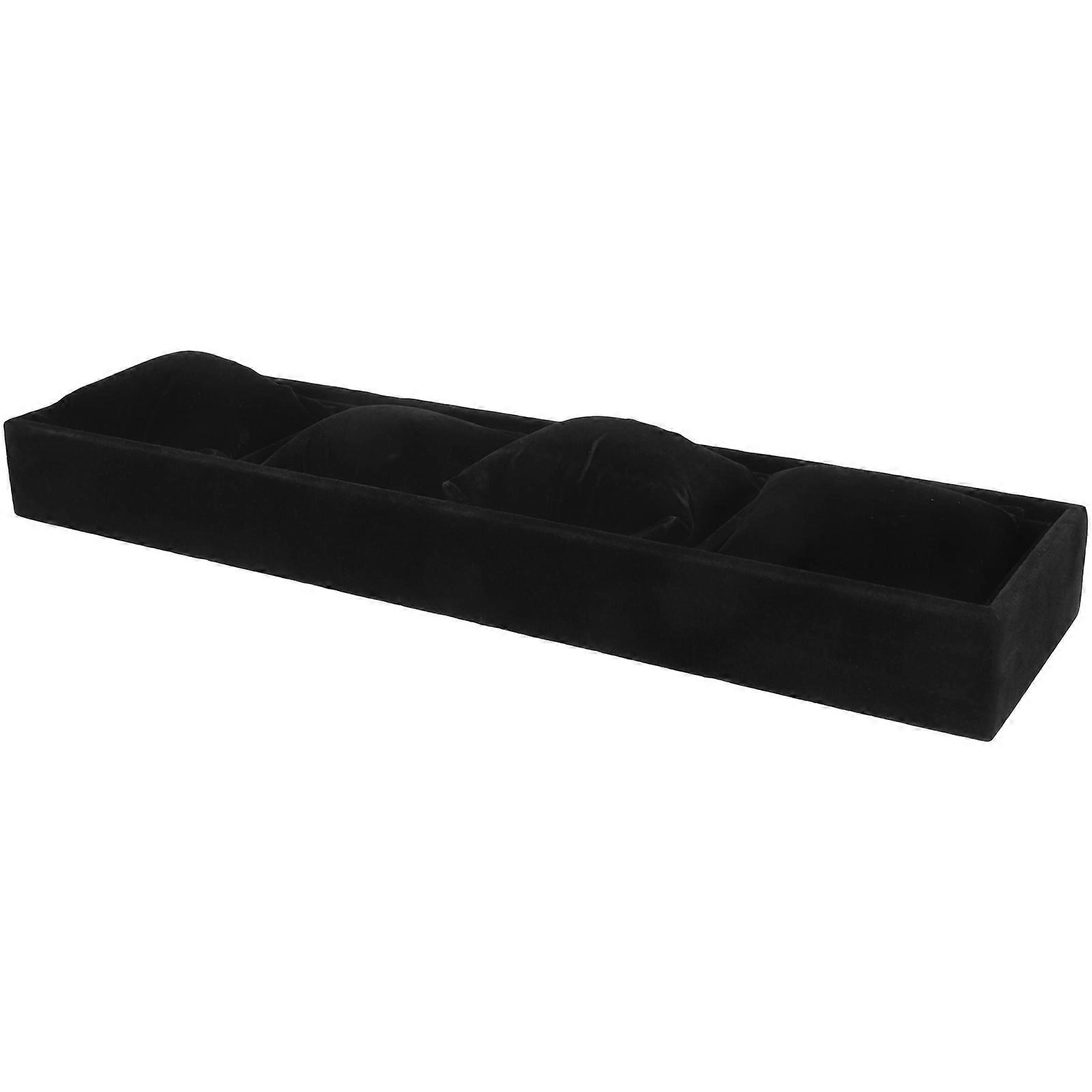 Elegant Black 5Pcs Jewelry Organizer Tray For Watch And Bangle Display 34X9Cm Anti-Scratch