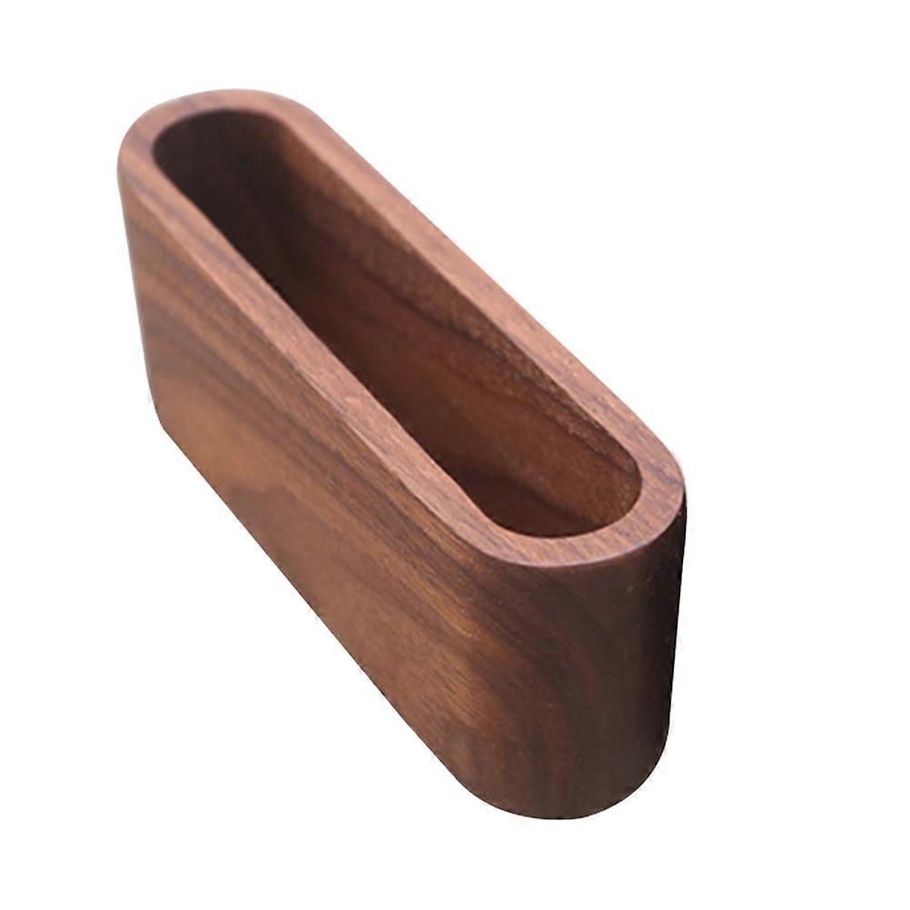 Business Case Wooden Name Holder for Table Storage 2Pcs Brown