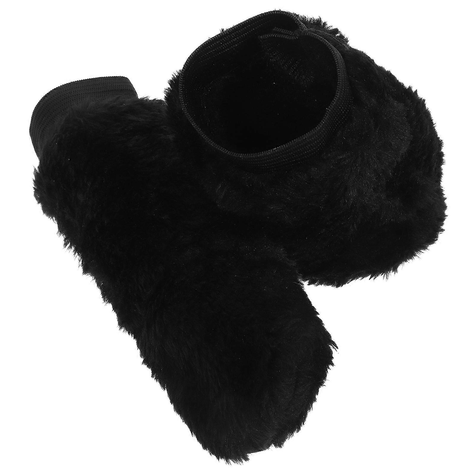 Shift Knob Cover and Gear Protector for Car Use 4Sets Black Plush