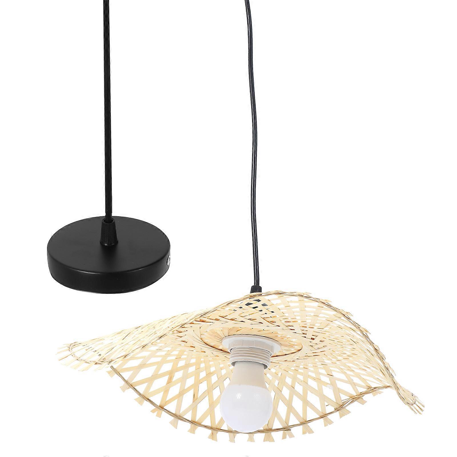 2Pcs Rattan Weaving Ceiling Light for Indoor Home Use Khaki