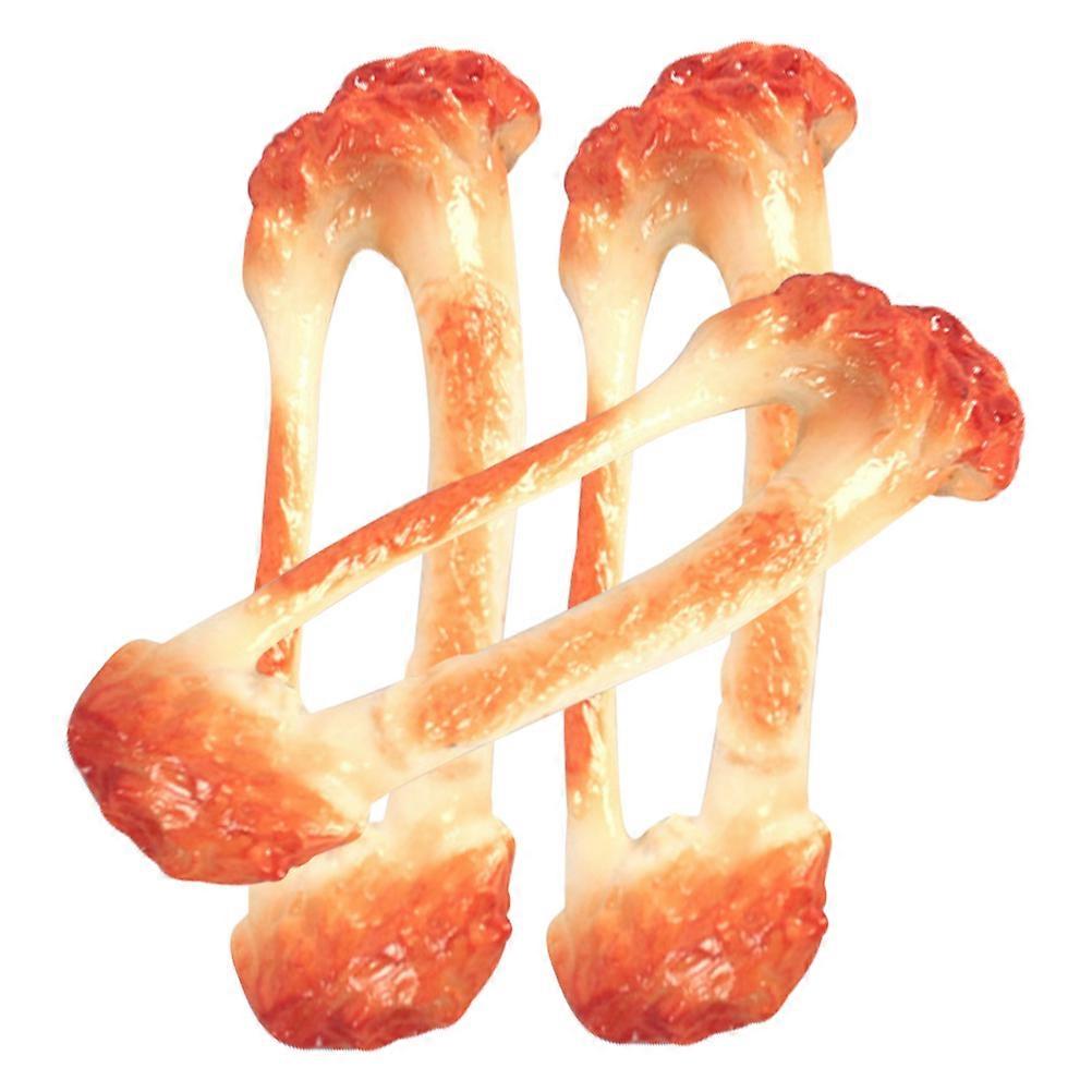 Chicken Bone Model Prop For Photography Projects Event Decoration Crafted From Non-Toxic PVC Orange 3Pcs