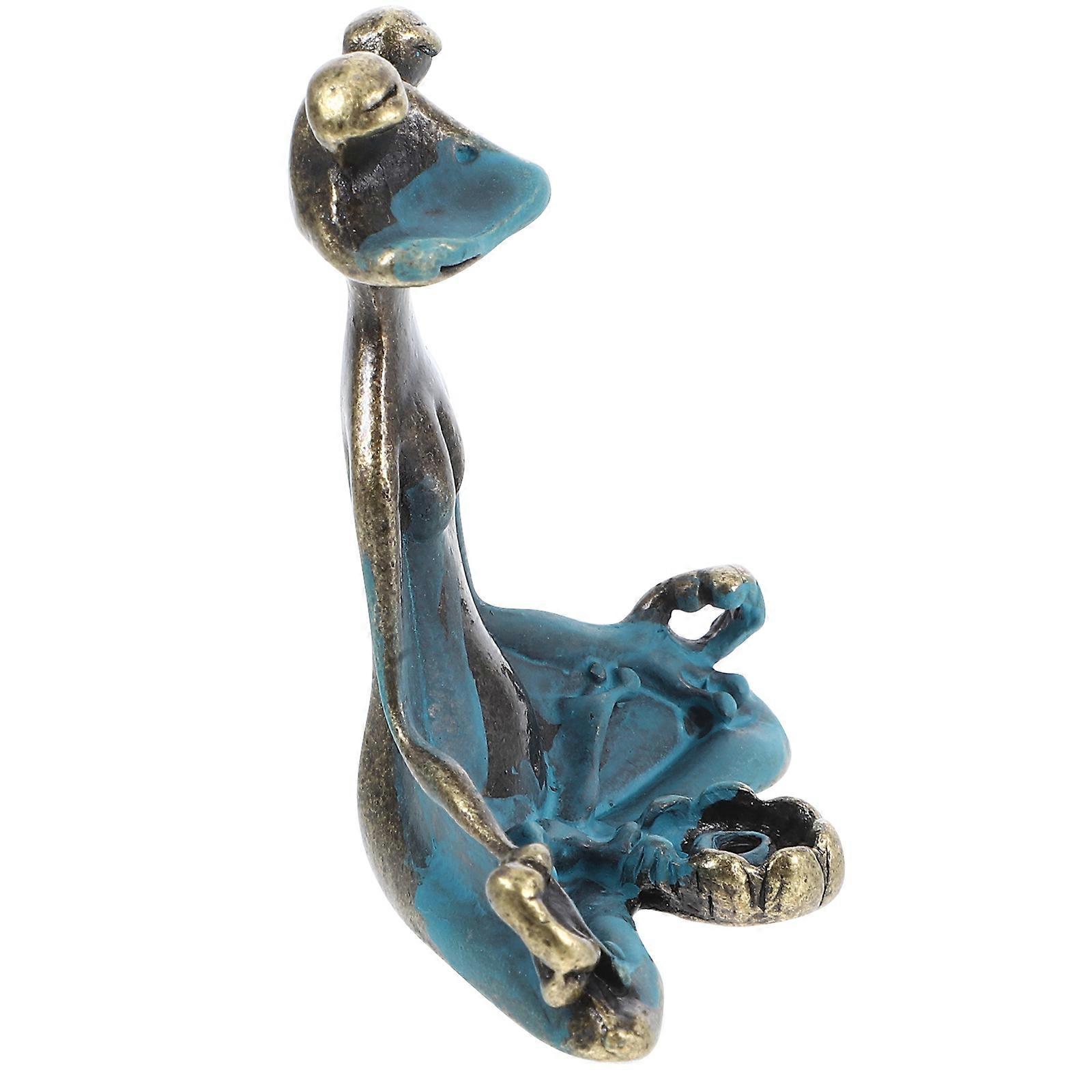 Dark Brown Frog Statue Incense Holder for Yoga 3Pcs Set