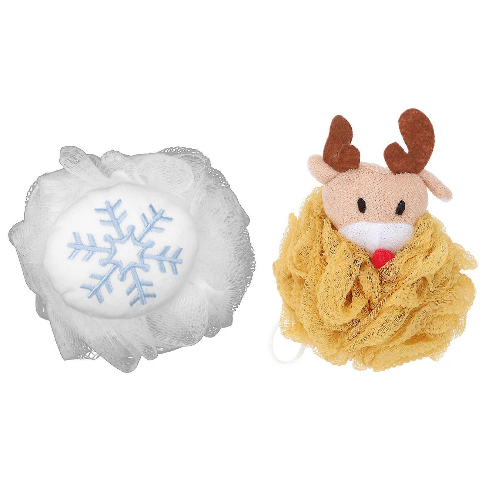 Xmas Style Bath Ball Creative Shower Tool for Bath 8 Pieces