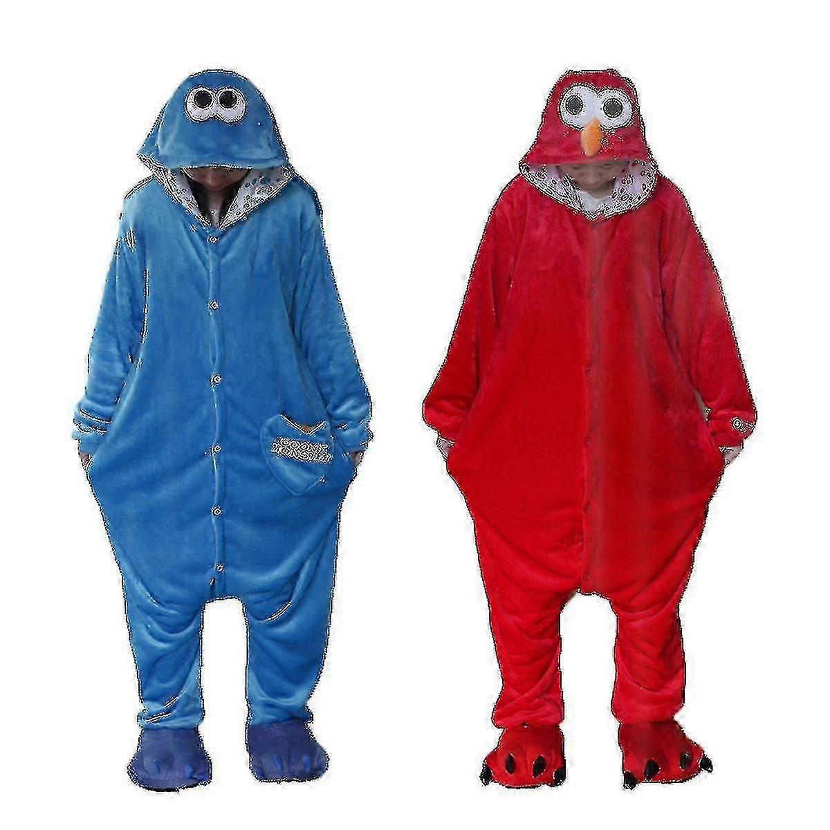 Monstro de biscoito de vila sésamo bluered elmo pijamas