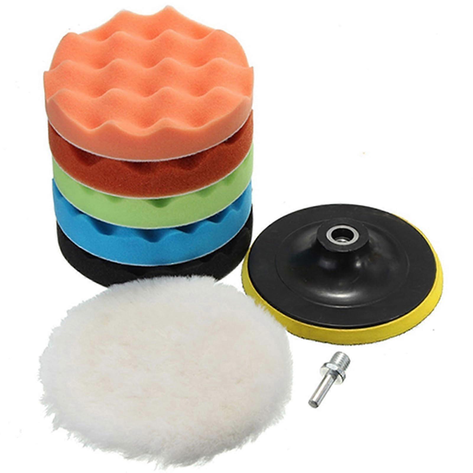 7 Pcs 3/5/6/7 Inch Buffing Polishing Pads Car Polishing Pad Kit Drill Polisher Compatible Buffing Sponge Pads