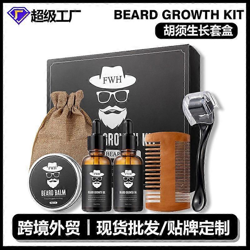 Miesten parranhoito 5-osainen partaharja, partatrimmeri, partasaippua, partaöljyyhdistelmäsetti 1