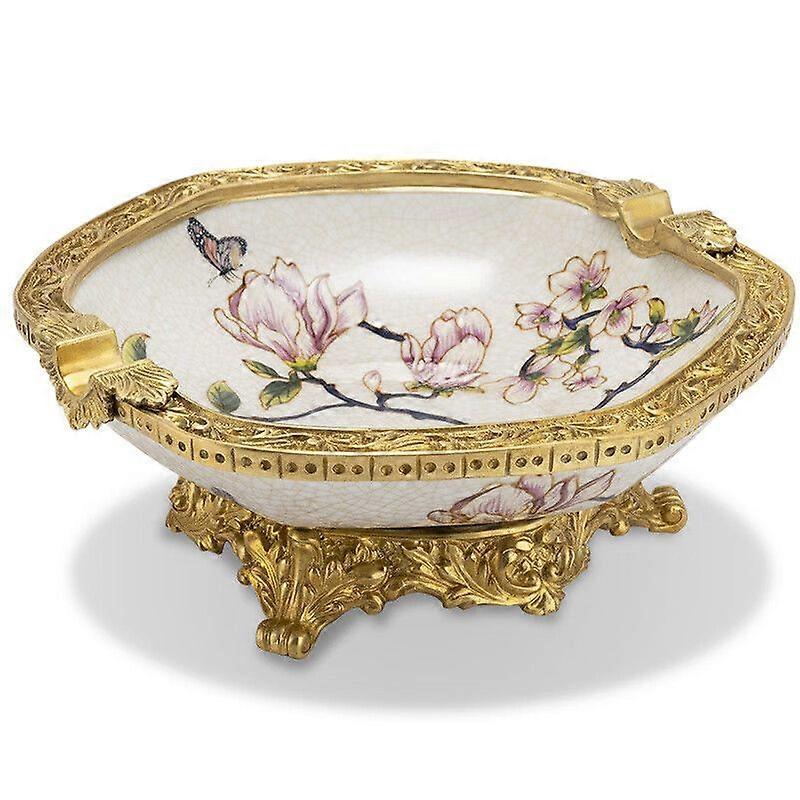 Vintage Style Cigar Ashtray With Ceramic Inlay