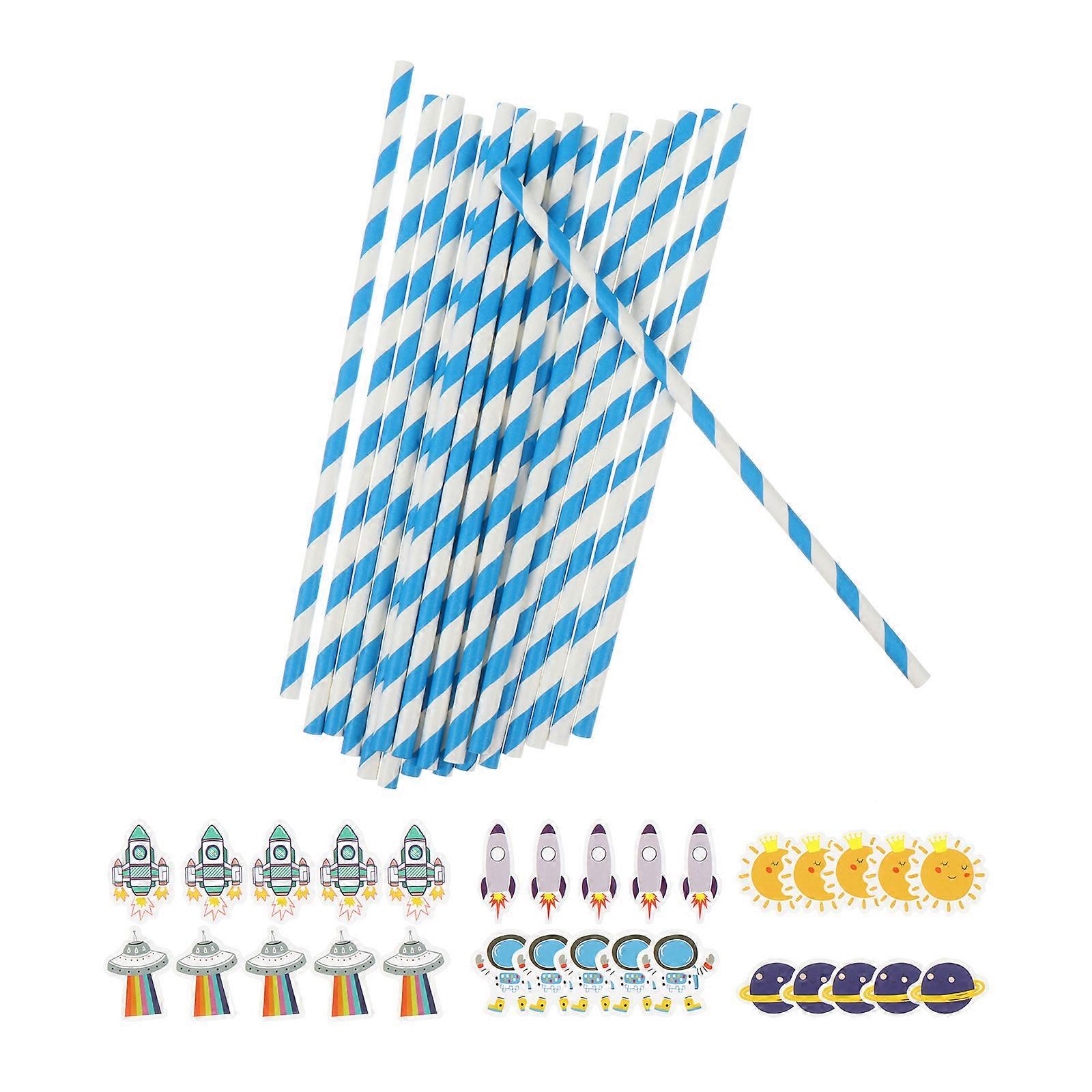 Lovely Paper Straws 40 Pcs Ideal For Dessert Displays And Parties Assorted Color Drinking Straws With Practical Use