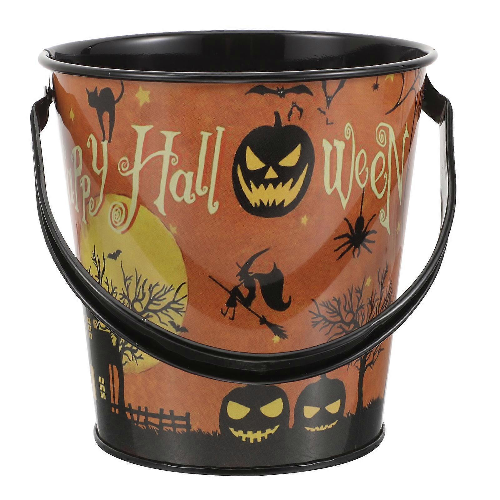Halloween Bucket 5Pcs Square Storage Treat Container For Kids Portable Handle Design Multi Color Ideal For Trick-or-