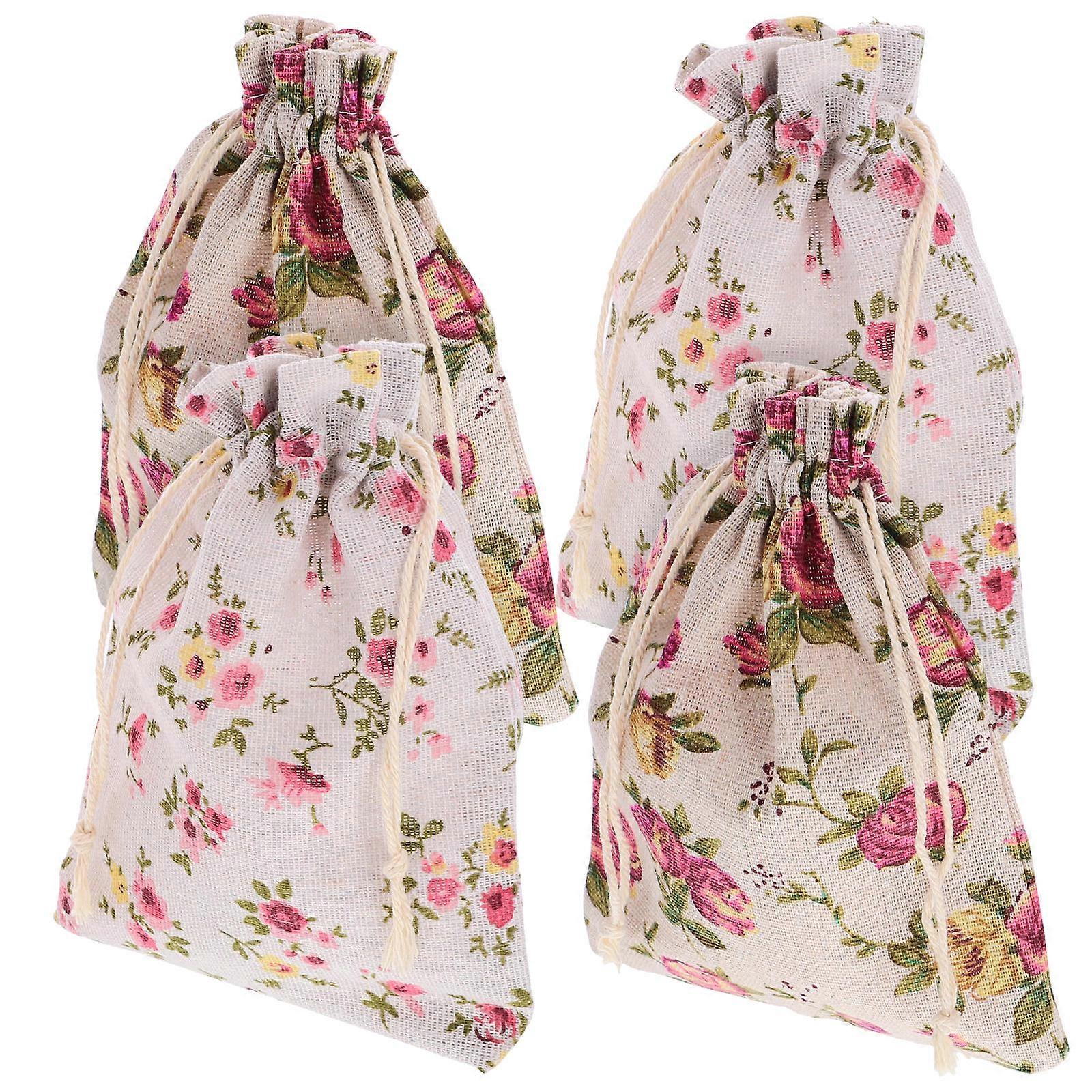 Empty Lavender Sachet Bags Cotton Linen Storage Use 8Pcs Multi-Color Drawstring Pouch