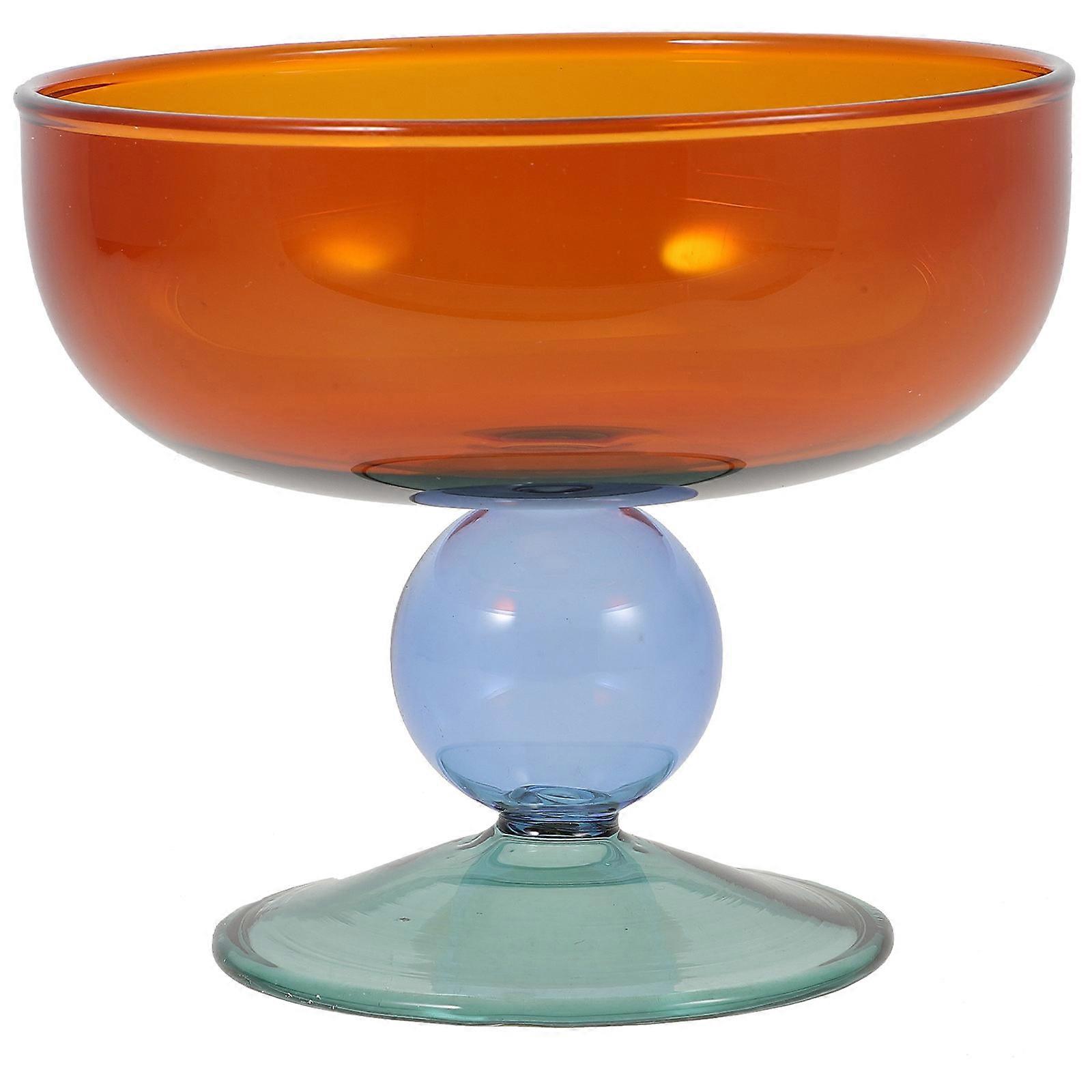 Delicate Dessert Cup 2Pcs Glass Ice Cream Bowl Square Multi Function Serving Container For Bars Homes Restaurants