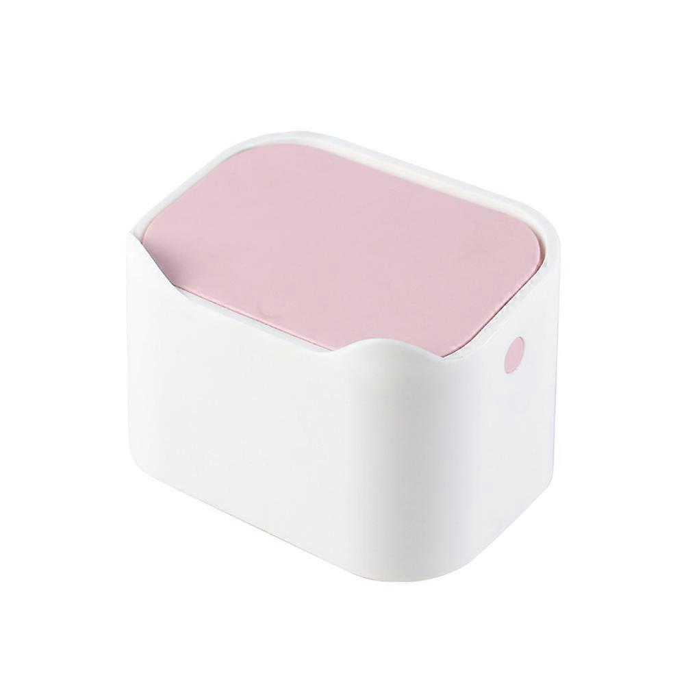 Waste Container Plastic Trash Can for Home Use 2Pcs Desktop Mini Rubbish Bin