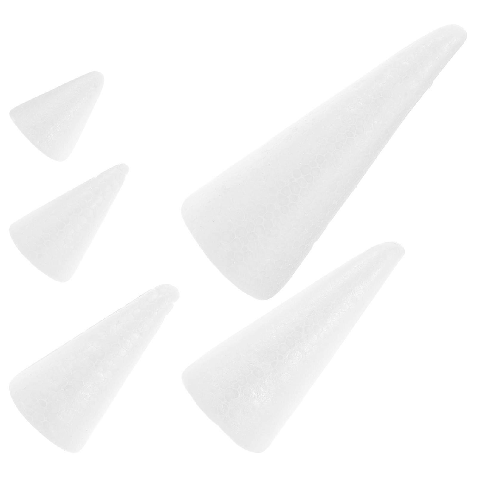 15Pcs White Foam Cone for Creative DIY Craft Foams Cone Decorations