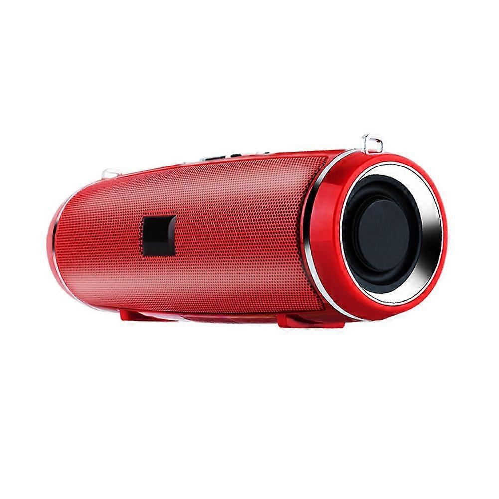 Bluetooth Power Portable Bass Stereo Speaker Red Long Battery Life Voice Prompt