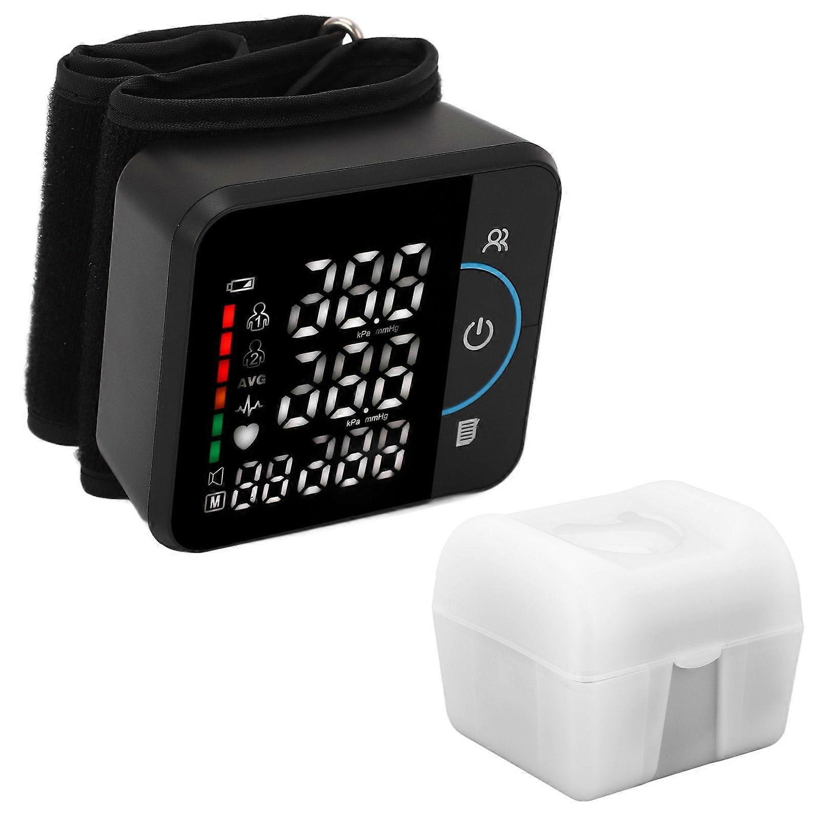 Wrist Blood Pressure Monitor Digital LED Display Rechargeable Automatic BP Monitor Machine with 180 Readings Memory