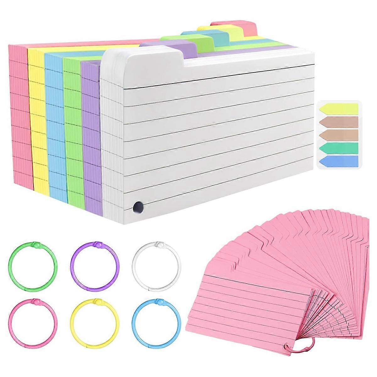 300 Pack Index Cards, 3inch x 5inch Ruled Index Cards with Ring