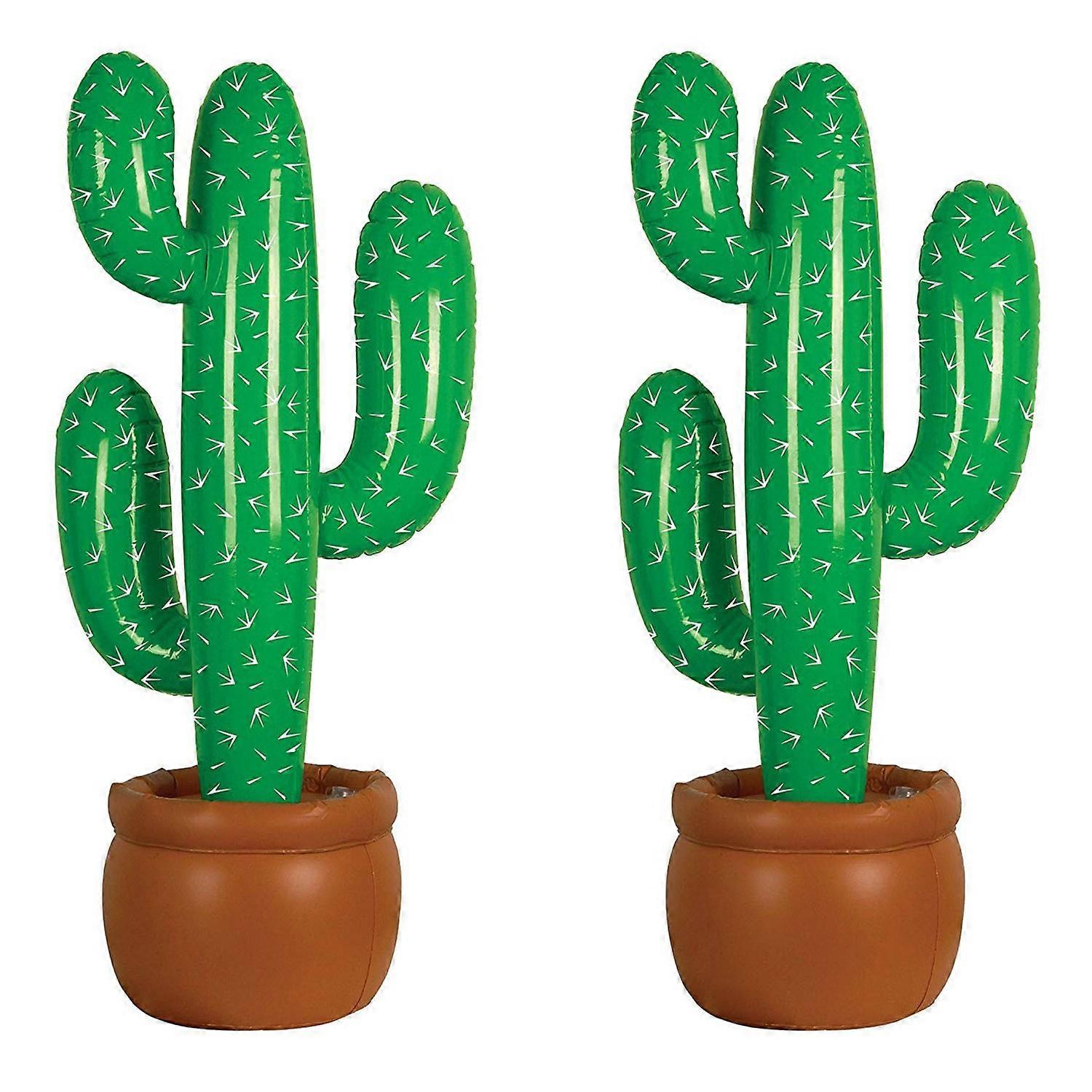 2Pcs Air Inflatable Cactus Coconut Tree Home Pool Outdoor Party Decoration Props Inflatable Tree Dec