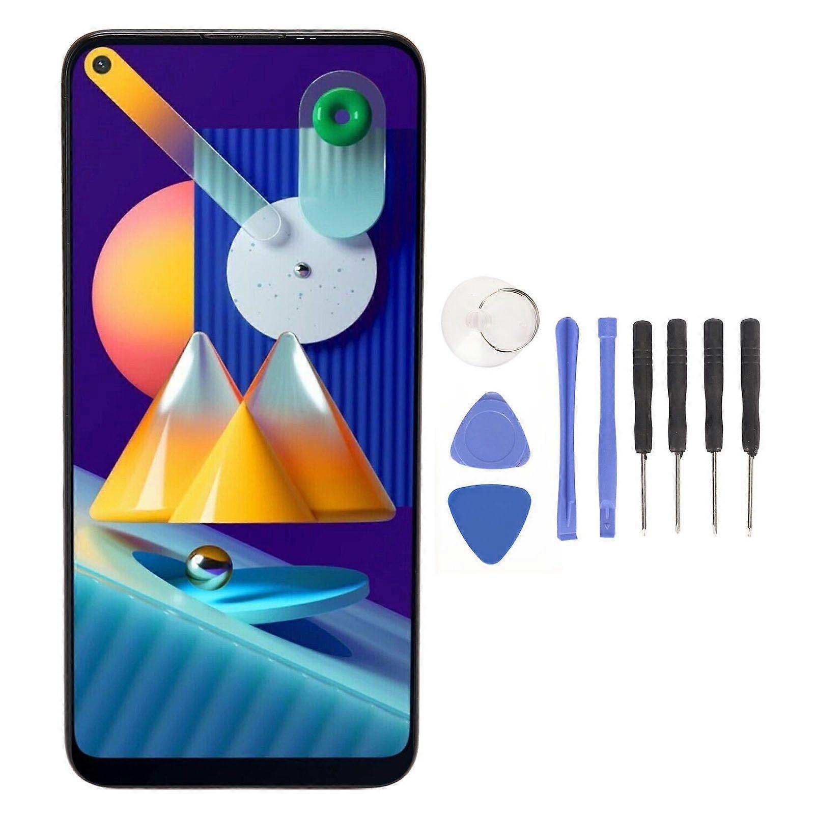 LCD Display Digitizer Screen Replacement with Frame for Samsung Galaxy M11 M115 SM M115 6.4 Inch Touch Screen Assembly with Repair Tool Kit