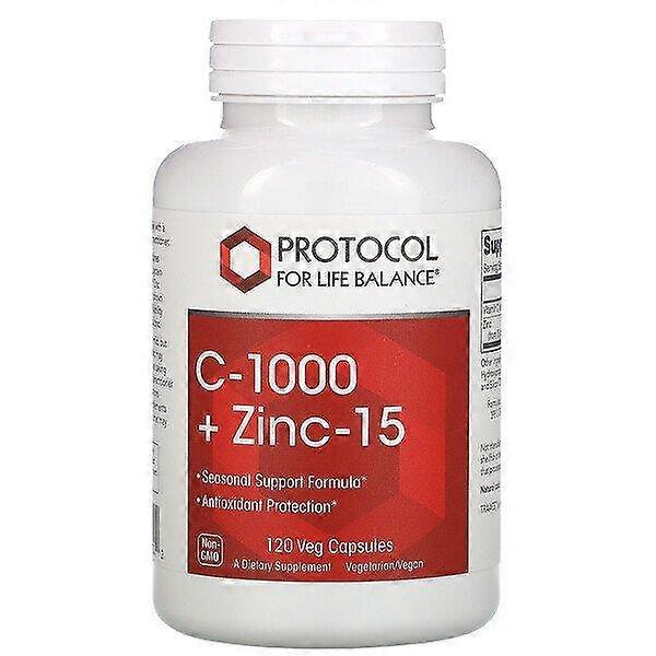 Protocol for Life Balance, C-1000 + Zinc-15, 120 Veg Capsules