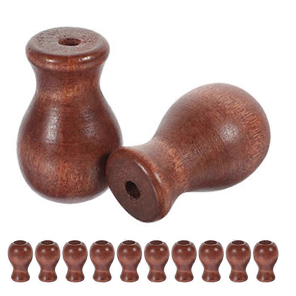 Blind Pull Cord Knobs Wooden for Curtain Craft 90Pcs Brown