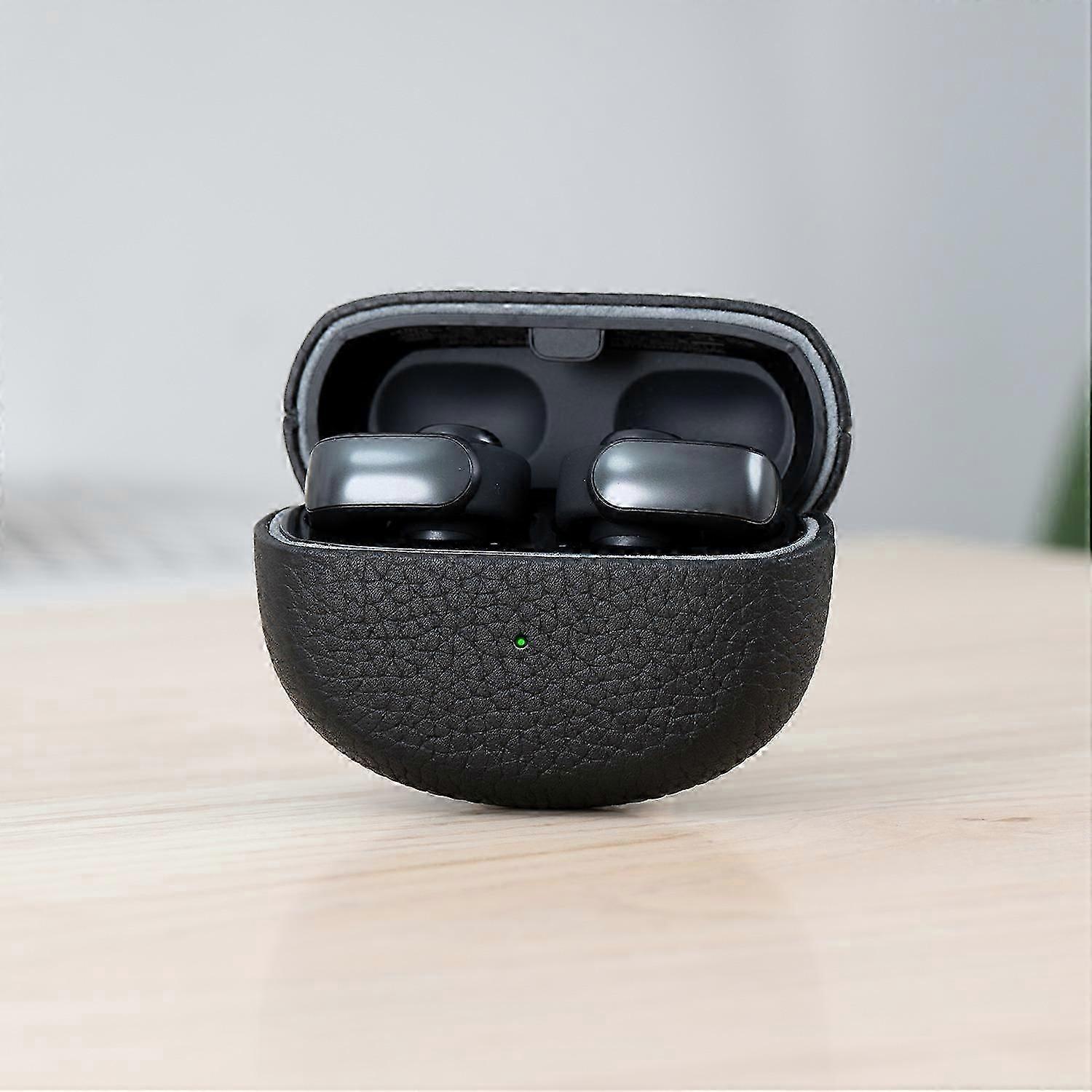 Litchi Print Läder Bluetooth Headset Skyddsfodral För Bose Ultra