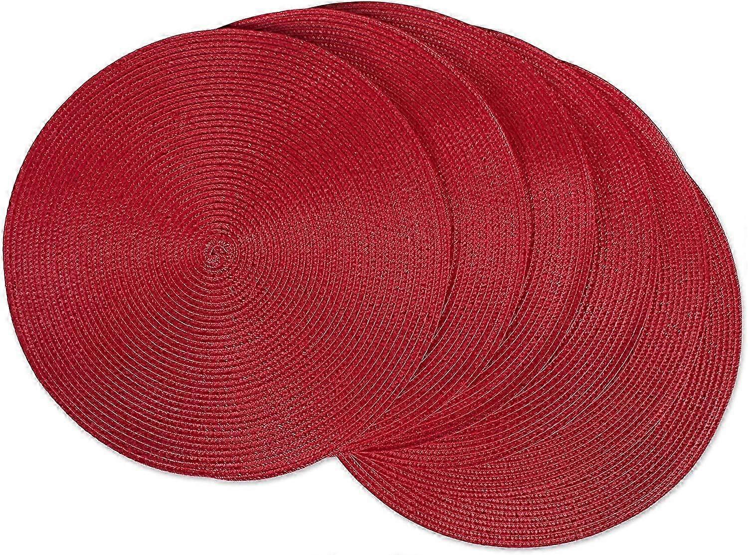 Round Braided Placemats Set of 6 Table Mats for Dining Tables Woven Washable Non-Slip Place mats 15 Inch