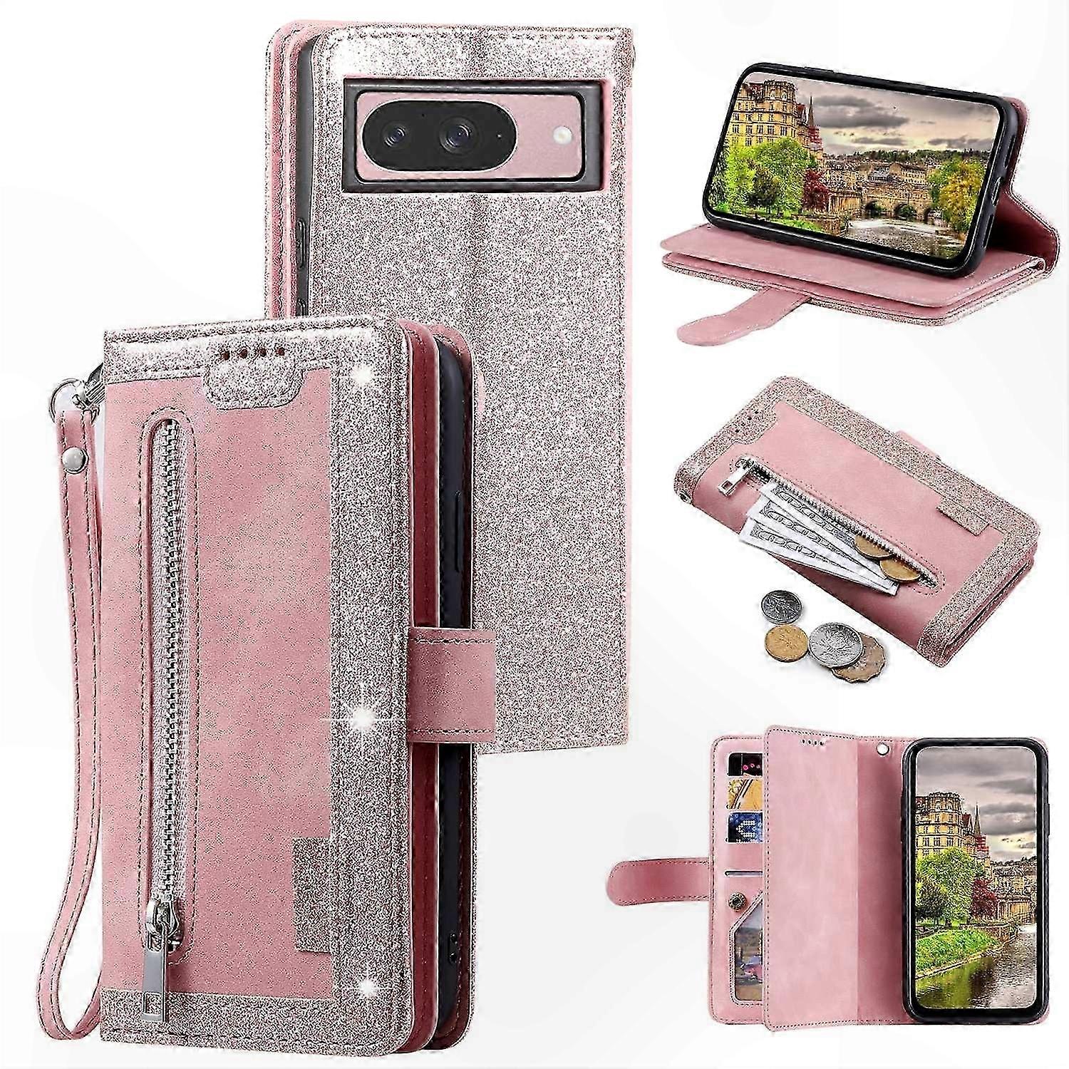 Synthetic Leather Wallet Case with Card Slots for Pixel 10 Pro/Pixel 10 Phone Protector