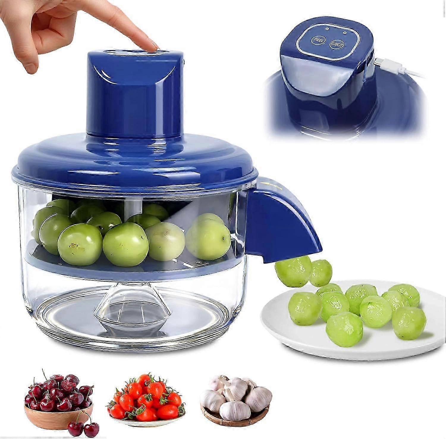 25-26 Electric Peeling Machine for Grape, Rechargeable Small Fruit and Vegetable Automatic Peeler, Quick Peeling Machine for Home, Camping a