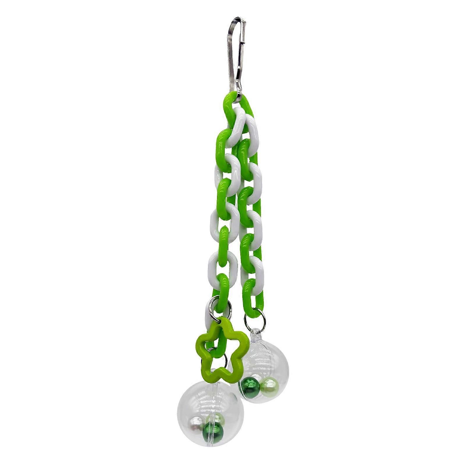 Parrot Toy with Colorful Bead Hanging Ball Transparent Chewable Climbing