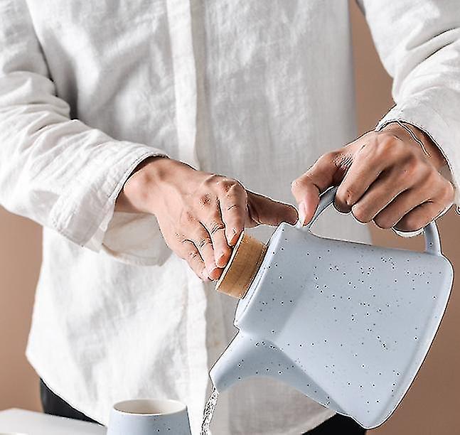 Coffee Tea Cups Simple Nordic Style Anti-scalding Wooden Cup Holder Creative Ceramics