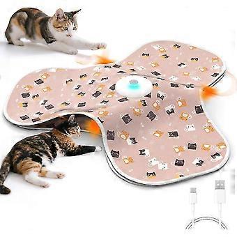 Interactive Cat Toys for Indoor Bored Cats Adult with Feather Tail Switchable Mouse Sounds,  Kitten Enrichment Toys for Hunting Self Play, Rechargeabl