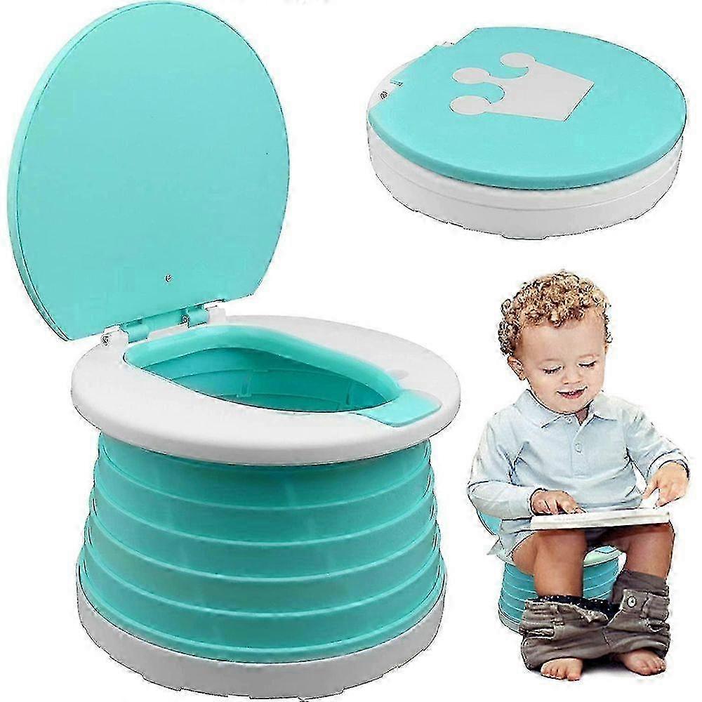 نونية السفر 2 في 1 مدرب نونية محمول قابل للطي مرحاض مقعد تدريب على الحمام (أخضر)