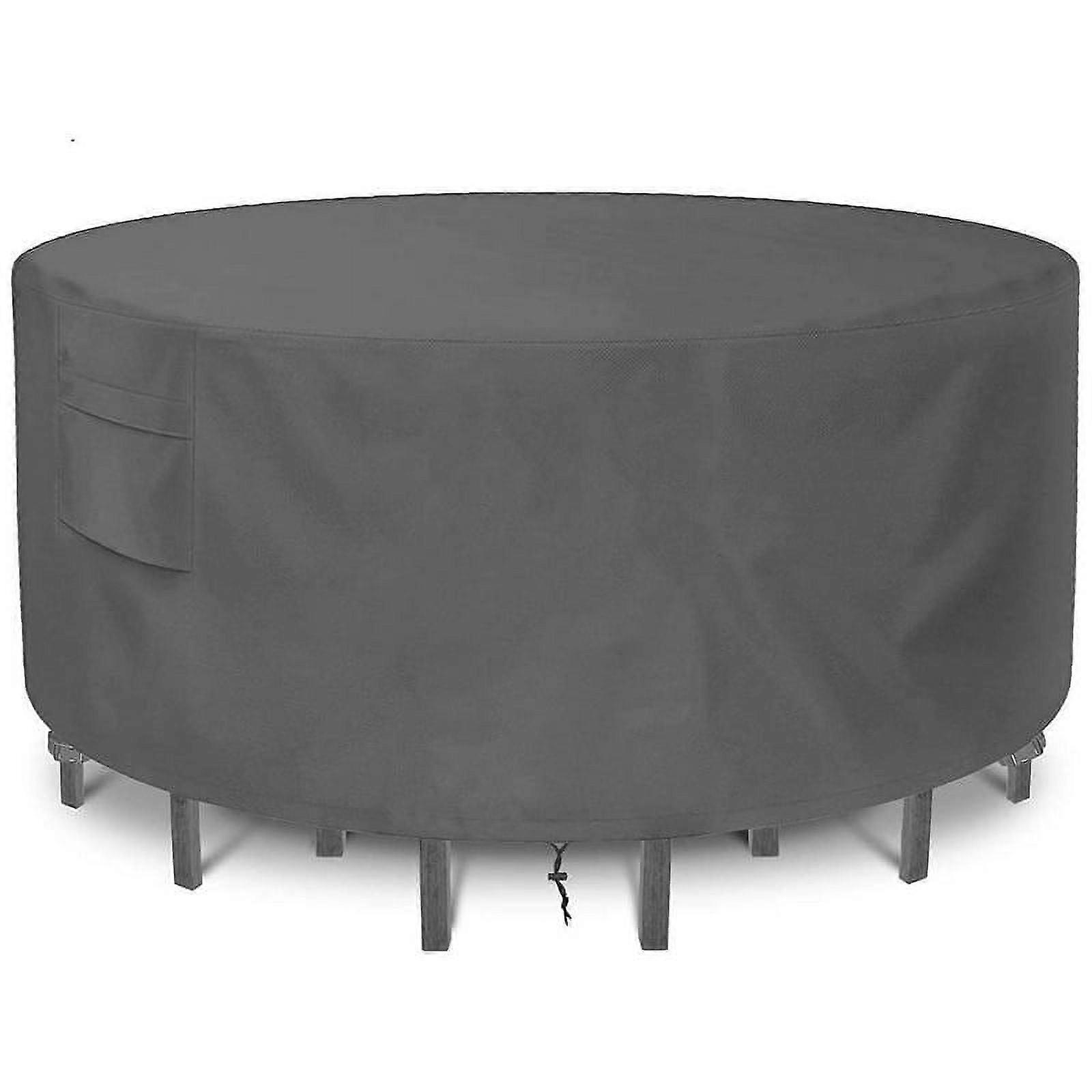 Heavy Duty Outdoor Furniture Cover Waterproof for Patio Round Table Chairs Set,Gray
