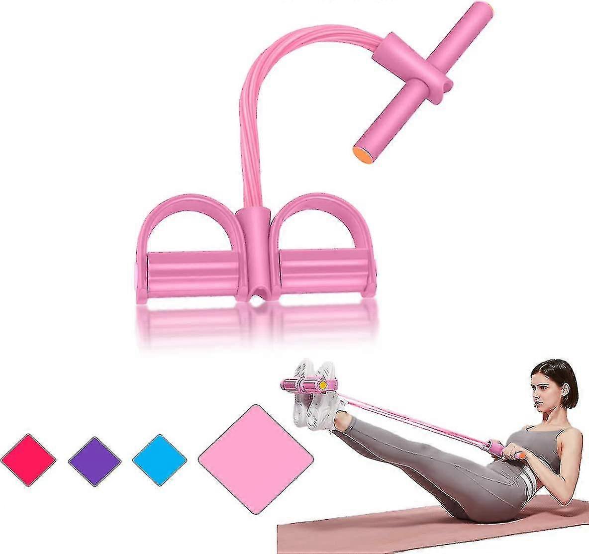 Pedal Resistance Band with Multi-Function for Women's Fitness: Elastic Tension Band for Bodybuilding & Workout